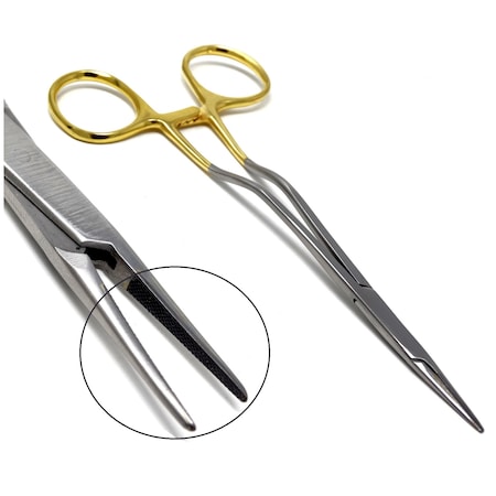 A2Z Scilab TC Offset Bayonet Sarot Needle Holder Driver 6.25", Fine Point A2Z-ZR453